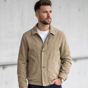 Vintage Bugatti Light Khaki Harrington Full Zip Bomber Men's Jacket Size 42R